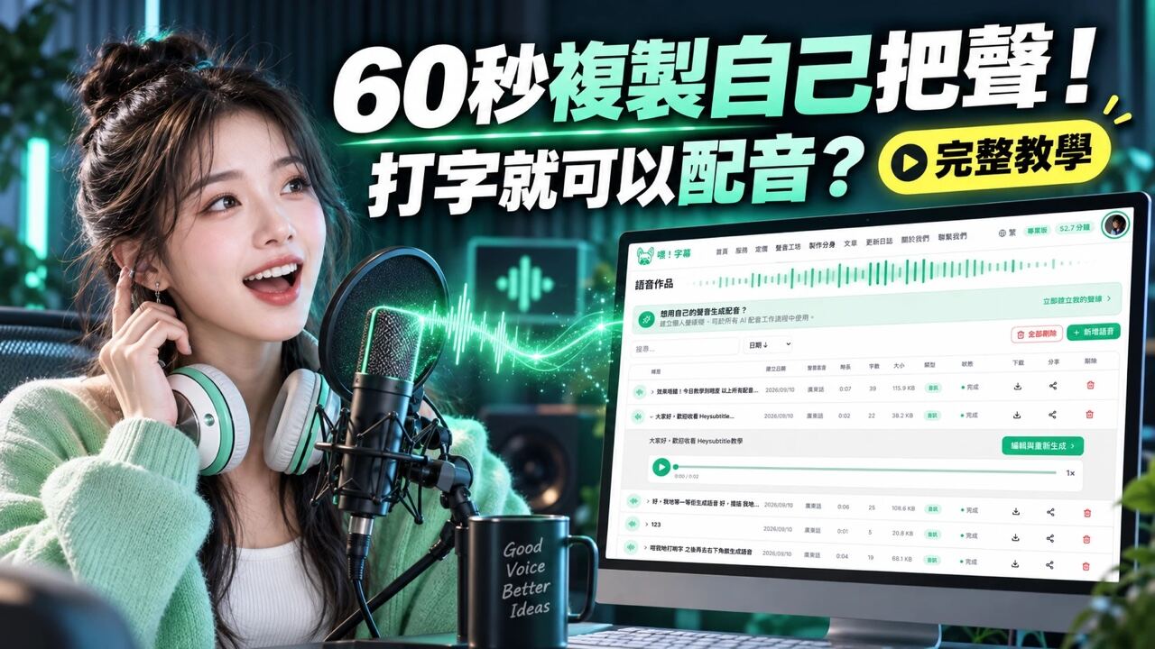 Clone Your Voice in 60 Seconds of Audio, Then Type to Narrate | Hey Subtitle